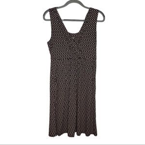 Garnet Hill geometric v-neck midi dress size M